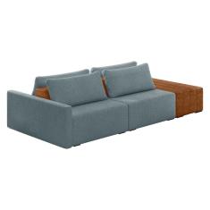 Sofá Ilha 2 Lugares Living 252cm Modulado Lary Bouclê K01 Cor Azul