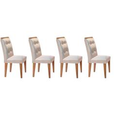 Cadeira Sala de Jantar Kit 4 Un Imbuia Veludo Creme