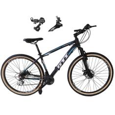 Bicicleta Aro 29 Gti Roma Alumínio 21v Câmbios Shimano Freio a Disco Suspensão Pneus Faixa Bege-Unissex
