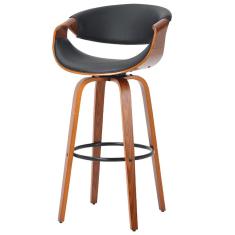 Banqueta Giratória Munique Nicole Fratini 105 (altura) Revestimento em (pu) Preto Base Madeira