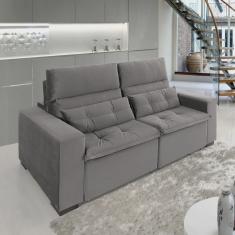 Sofá Retrátil e Reclinável 2 Lugares 260cm Essence Cinza