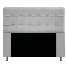 Cabeceira Estofada Mel 140cm Casal Com Botonê Suede Cinza