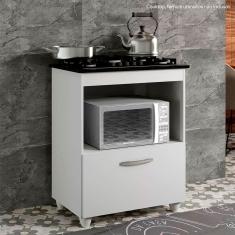 Balcão Para Cooktop Salvia 4 Bocas Branco - Kaiki Móveis