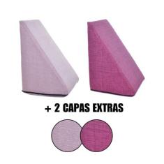 Kit 2 Travesseiro Triangular Encosto Espuma Antirefluxo Apoio Costas A