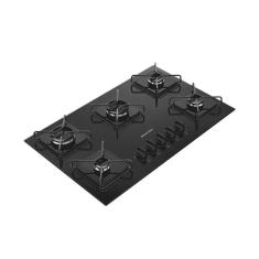 Cooktop a Gás Brastemp BDD75BE 5 Bocas Vidro Temperado Ferro Fundido Preto Bivolt
