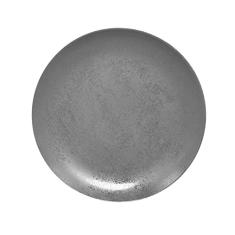 Prato de Porcelana Redondo Raso 27 Cm Cinza - RAK Shale