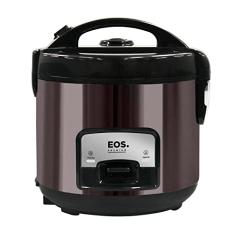 Panela Elétrica de Arroz EOS 10 Xícaras Titanium Preto com Tampa de Vidro Clear Glass EPA10PT 110V