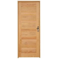 Kit Porta de Madeira Esquerda 213cmx84,5cmx12cm PE28 Esel Marroml