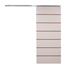 Porta De Correr Branco Prime Frisada Kit Alumínio F09 - 210x70