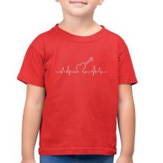 Camiseta Algodão Infantil Violão Batimentos Cardíacos - Foca na Moda, 