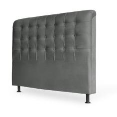 Cabeceira Casal 140cm Ana Para Cama Box Suede Cinza - DS Estofados - E
