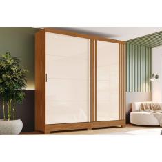 Guarda Roupa Casal 2 Portas De Correr E 3 Gavetas C- Pés Briz B352 Nature-off White - Henn