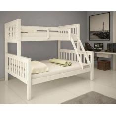 Beliche De Madeira com Cama Casal/Solteiro Woodstore, Branco