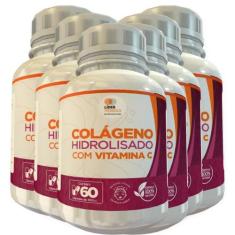 Colágeno Hidrolisado Com Vitamina C 500Mg 60 Cáps 6 Potes - Lider Vend