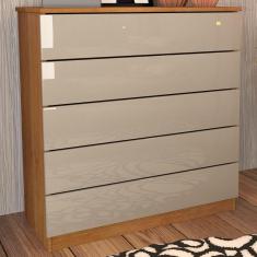 Cômoda Premium 5 Gavetas Cinamomo/off White - Tcil Móveis