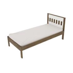 Cama Solteiro CM8006 Nogal/Branco - Tecno Mobili