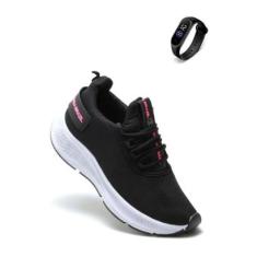 Kit Tênis Feminino Esportivo super leve + relógio Amanda Brazil-Unissex