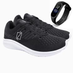 Tênis Masculino Esporte Caminhada Academia Conforto Dia a Dia + Relógio-Masculino