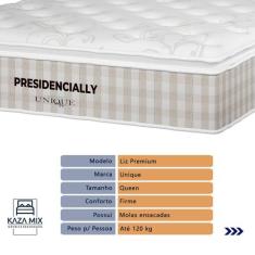 Cama Box Preto e Colchão Queen Presidencially Molas Ensacadas Unique
