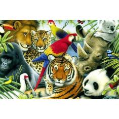 Quebra-Cabeça Puzzle Pintura Animais Selvagens De 300 Peças - Reidopen