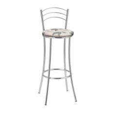 Kit 2 Banquetas Cromadas BC26A de Metal e Assento Espuma D15 Treparoni