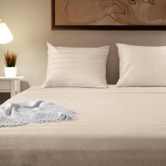 Jogo de Cama King 4 Peças 300 Fios 100% Algodão Adamascado - BF Colchõ