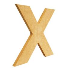 Letra de MDF Madeira Crua - Tamanho: 20,5 x 20,5 x 1,0 cm - Modelo: X 