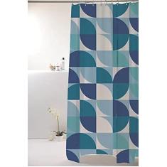 CORTINA BOX POLIESTER 1.98X1.80M ONDAS AZUL 828902