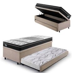 Bicama Box Baú Solteiro Com Colchão Gransleep Ecoflex Molas Verticoil 