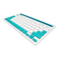 Teclado Bluetooth Tablet Smartphone Cinza Azul Oex Tc502