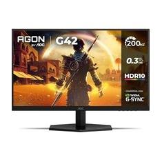 Monitor Gamer AOC 27", Full HD, 200Hz, 0.3ms, IPS, G-Sync, HDR, Ângulo Ajustável, Preto - 27G42HE