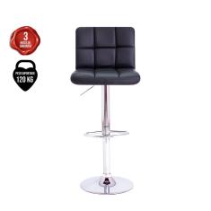 Banqueta Alta Para Bar Balcão Bancada Cozinha Americana Giratória Gomos - Preta