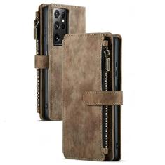 Carteira de couro para Samsung Galaxy A53 A51 A33 A52 A72 A32 A22 A12 A30S S20 S21 S22 ultra S10 Plus nota 20 Capa de telefone, marrom, para A71