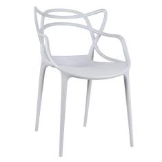 Loft7, Cadeira Design Allegra Polipropileno Injetado Alta Densidade Empilhável Sala Cozinha Jantar Bar Jardim Varanda Cinza Claro