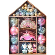 6 peças de 3,5 polegadas em forma de doces enfeites de Natal sortidos de plástico inquebrável de Natal pendurado decoração caixa conjunto feriado decoração de festa de casamento /627 (Size : Rainbow