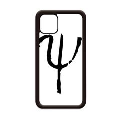 Capa com silhueta preta Psi do alfabeto grego para iPhone 11 Pro Max para Apple Mobile Case Shell