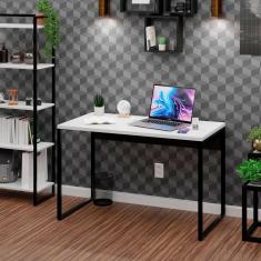 Mesa Para Escritório Escrivaninha Diretor Estilo Industrial 120cm Branco
