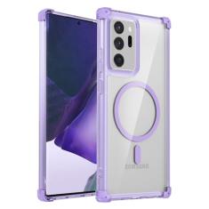 YOUULAR Capa de telefone magnética transparente antiqueda de quatro cantos para Samsung Galaxy Note 20 Ultra, [suporta carregamento sem fio] Capa protetora fina à prova de choque para celular Ultra