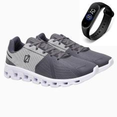 Tênis Academia Masculino Cadarço Fitness Esportivo Corrida e Caminhada Com Relógio-Masculino