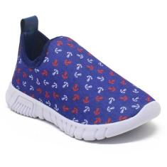 Tênis Infantil Escolar Calce Facil Leve Confortável Ancora Azul - Bean