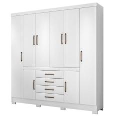 Guarda Roupa Casal 8 Portas com Pés New Realce Branco 84020 Demóbile, 