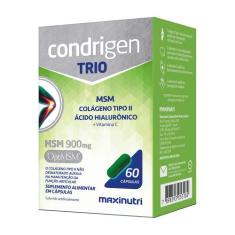 Condrigen Trio MSM Colágeno Tipo 2 HA e Vitamina C 60 Cáps Maxinutri