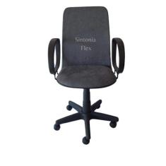 Cadeira diretor giratória tecido suede cinza - Sintonia Flex