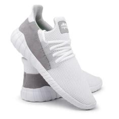 Tênis Feminino Corrida Caminhada Leve Tecido Cadarço - Ever Way, Branc