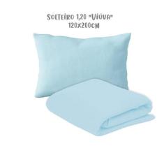 Jogo de Lençol 2 Peças Solteiro Viúva 1,20 Azul Arrumadinho Enxovais