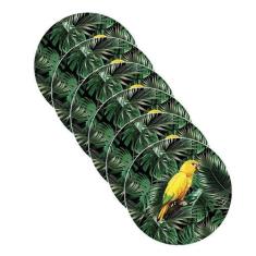 Sousplat Papagaio - NSW, com base, 6 Peças