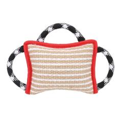 Travesseiro Rebocador para Cães Com Alças Fortes, Brinquedo Interativo para Cães Grandes, ótimo Auxílio para Treinamento Comportamental, 10,2 X 7,1 pol., Alça de 3,5 pol., Feito