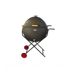 Churrasqueira Meio Tambor Grill 200L Grelha,Suporte E Rodas