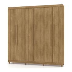Guarda Roupa Casal 6 Portas 218 Cm Elegância Nature - Pallazio