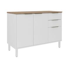 Balcão Itatiaia Branco Renova Com 3 Portas E 2 Gavetas